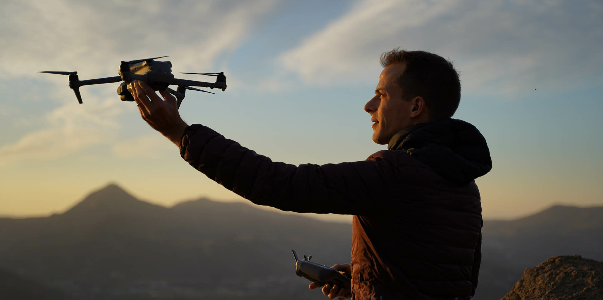 Clément Lorentz avec un drone
