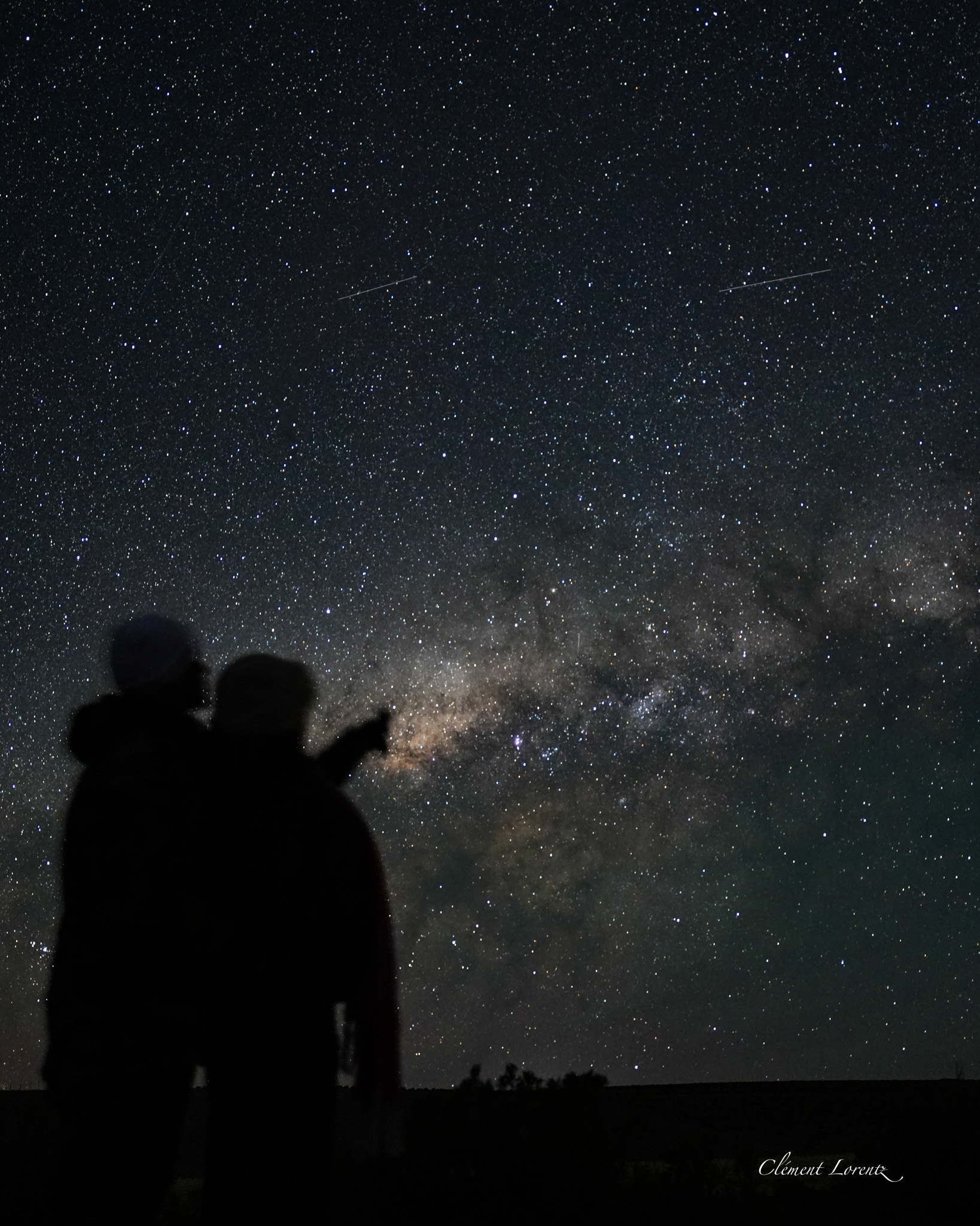 Night sky above Isluga village in northern Chile