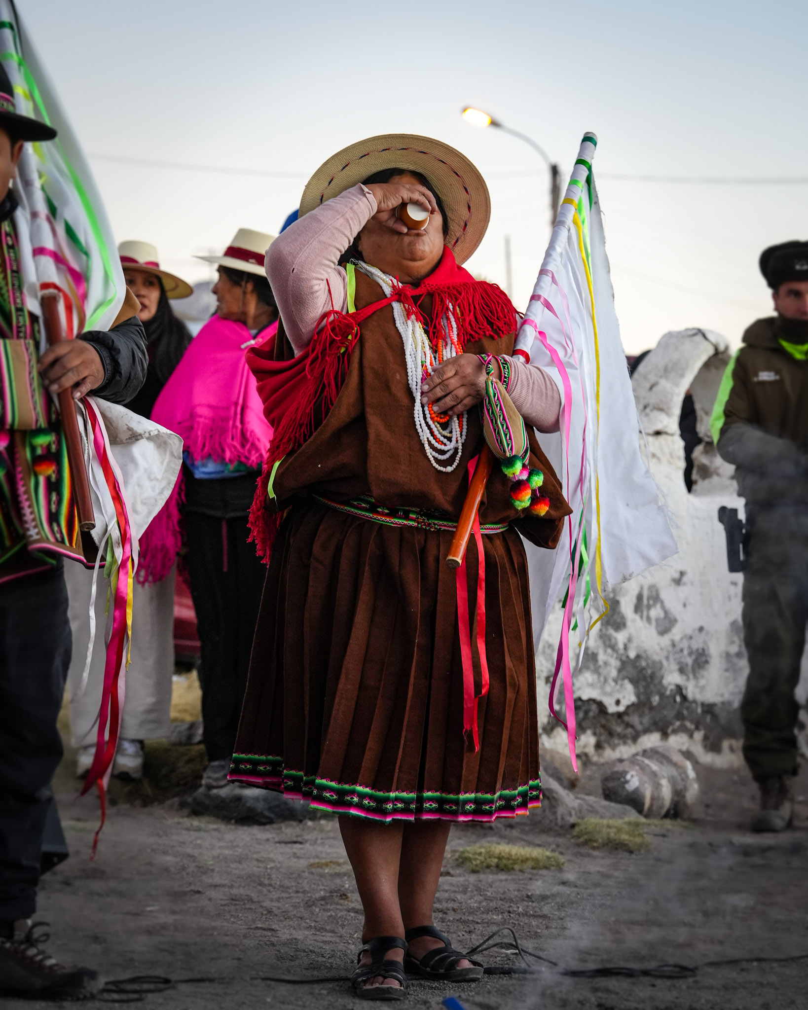 Traditional Aymara clothing during Machaq Mara in Isluga