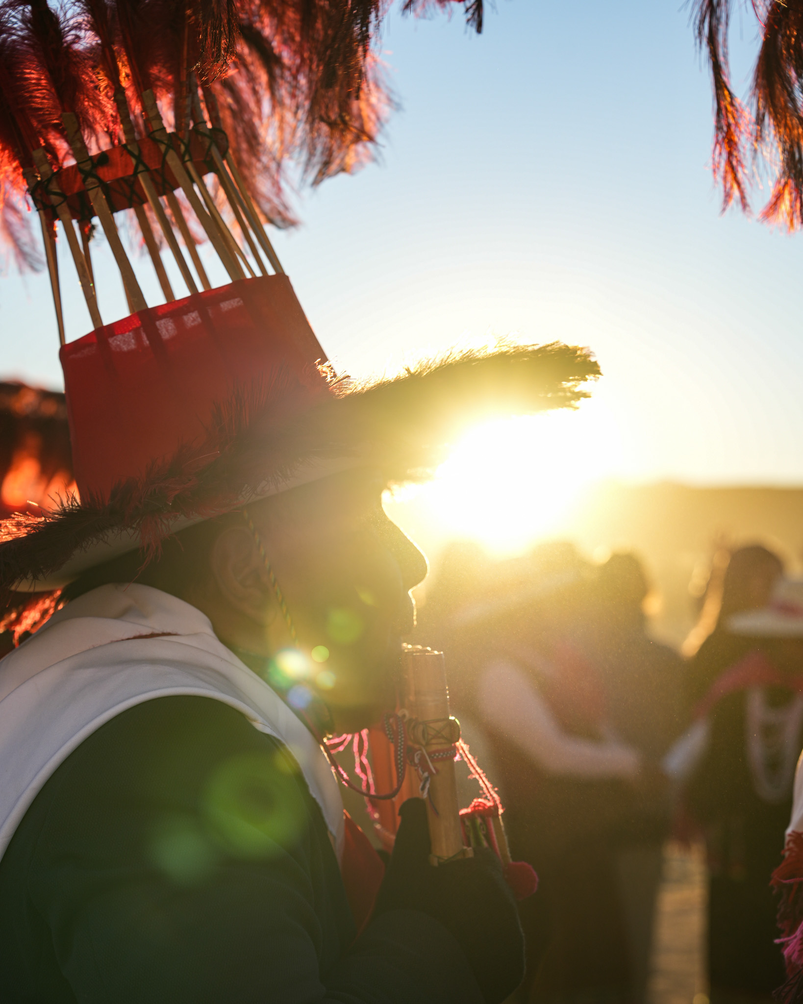 Aymara community welcoming the sunrise during Machaq Mara