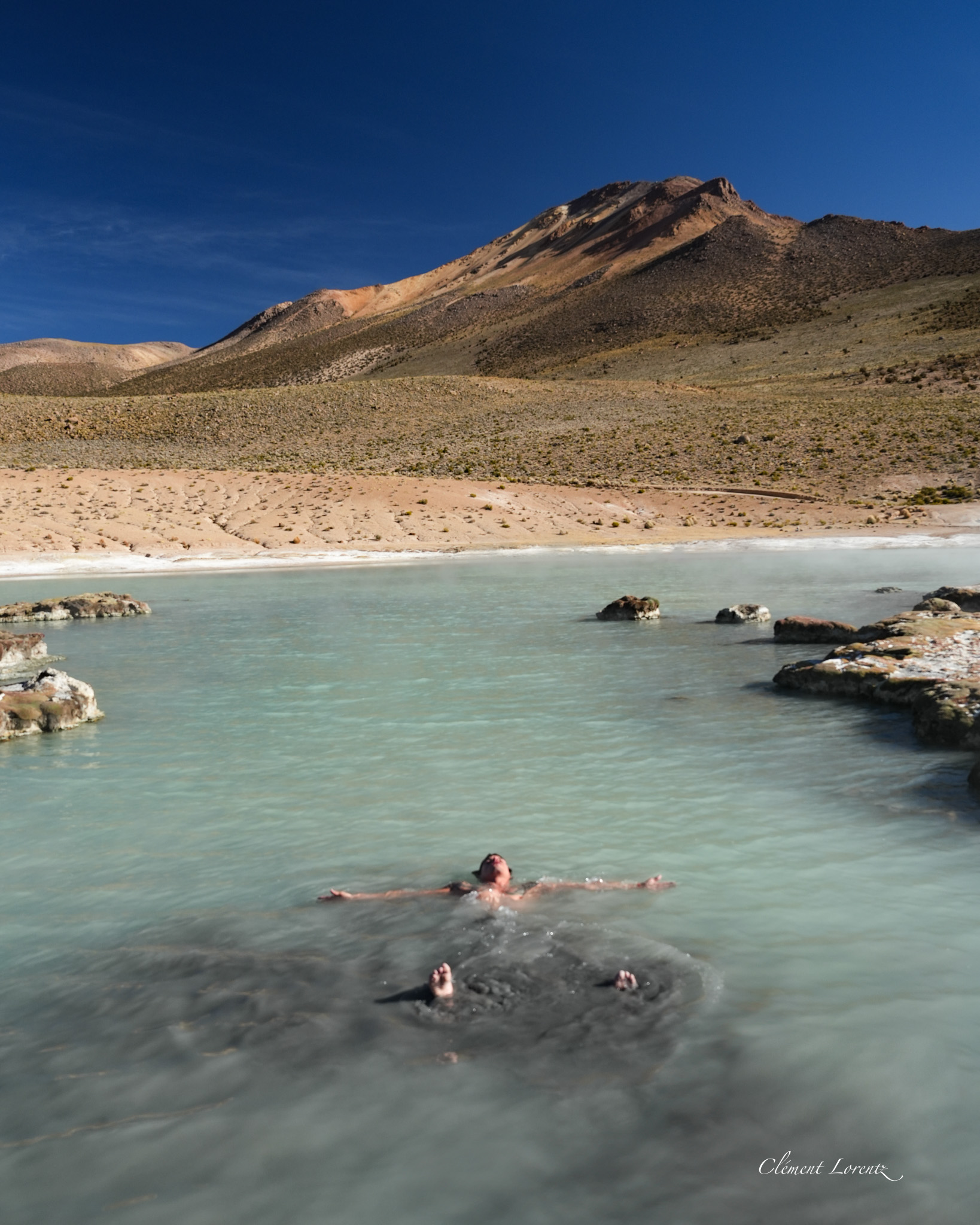 Natural hot springs at Polloquere in northern Chile